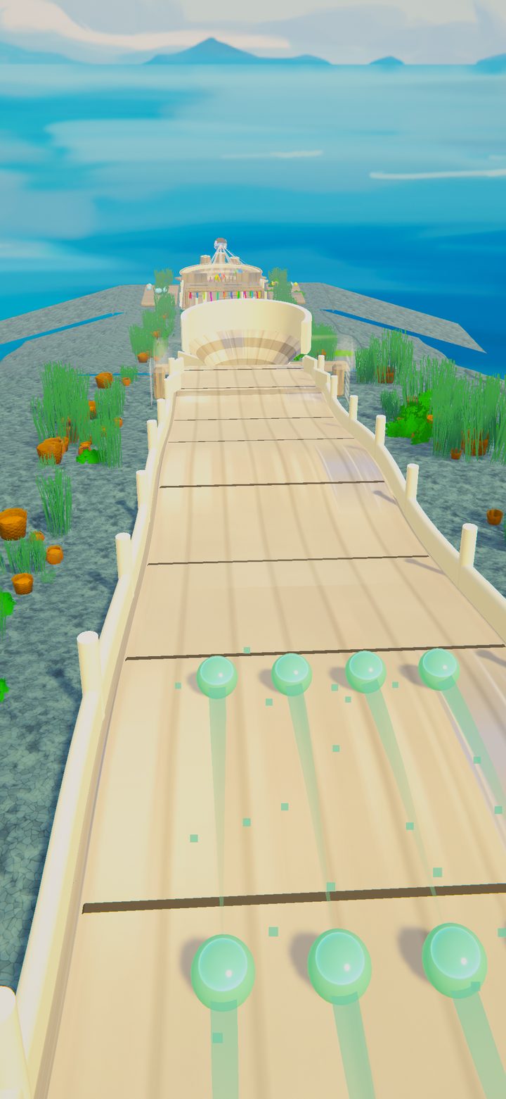 A Harbor Town track on a headland above the sea